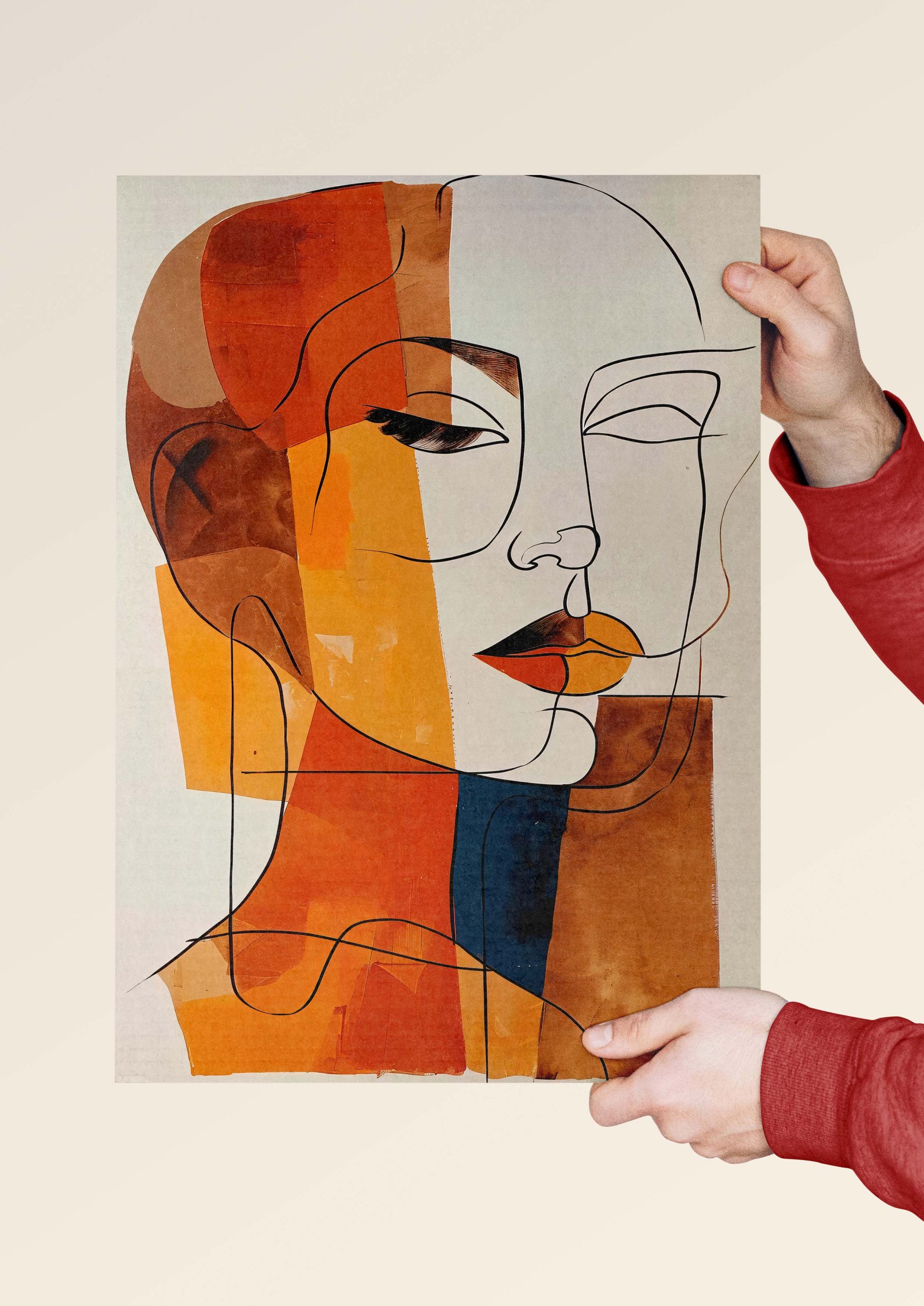 Modern Muse – Abstract Line Art Portrait - Image 2