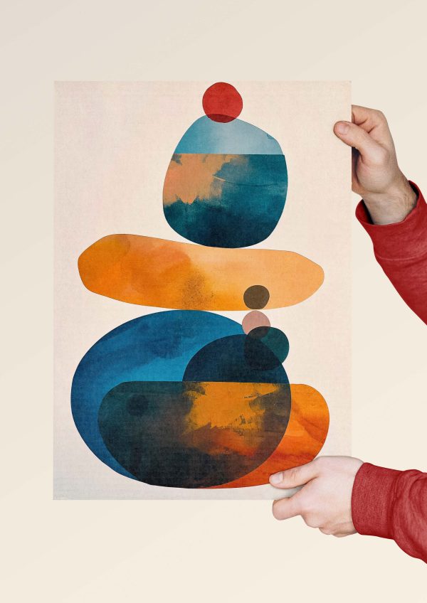 Colorful balance-themed abstract art composition.