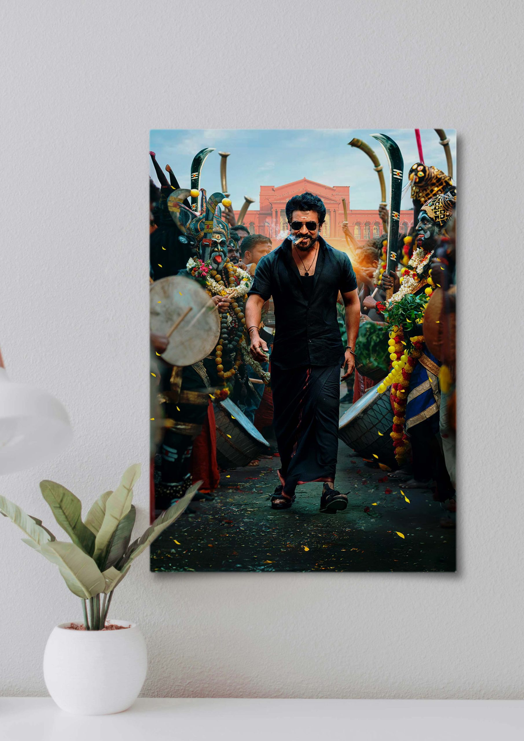 Poster of Karuppu with Suriya leading vibrant cultural procession.