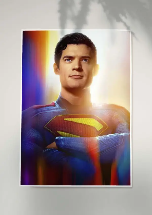 Close-up of Superman standing confidently with arms folded
